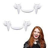 Halloween Reißzähne,Einziehbare Halloween Vampirzähne Reißzähne,Halloween Vampir Fangs,für Werwolf Cosplay Hosenträger Zähne Party Requisiten Erwachsene Karneval Party Kostüm (2 Stück Reißzähne)
