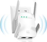 WiFi Repeater, Ultraxtended 1200 Mbit/s WLAN Verstärker,2.4Ghz+5G mit LAN anschluss, Abdeckung bis zu 200 m², Kompatibel mit Alexa, 99% Standard-Routern