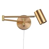 B·LED BARCELONA LED BarcelonaLED Wandleuchte mit schwenkbarem Arm und Kabel mit Stecker und Schalter, E27-Fassung für Wohnzimmer, Schlafzimmer, Nachttisch, Kopfteil