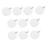 HOMSFOU Titanstahl Militäranhänger 10 Stück Rund 3cm Blanko Stempelanhänger Zum Gravieren Haustier Id Tag Für Schlüssel Und Halsketten