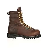 Georgia Boot Men's 8" Lace-to-Toe Soft Toe Waterproof Work Boot Chocolate Brown - G8041