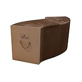 PaPeer Faltbare Sitzbank aus Papier Braun 200x30 cm aufgebaut, inkl. gepolstertem Sitzkissen aus Lederimitat, Pappmöbel, platzsparend - Design aus Papier