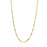 Miore Kette Damen Singapur Halskette Gelbgold 14 Karat / 585 Gold, Länge 45 cm Schmuck