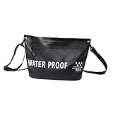 Wasserdichte Umhängetasche, Trockentasche, Sack Pouch Tote Bag Handtasche Schultertasche für Camping Outdoor Driften Bootfahren Kajakfahren, Schwarz