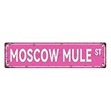 XingFox MOSCOW MULE ST Vintage-Metallblechschild, Straßenschilder, Heimzimmer, Wand, Badezimmer, Bar, Café, Garage, Dekoration, 40,6 x 10,2 cm