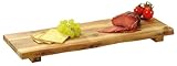Kesper Servierbrett mit Füßen aus Akazienholz in der Farbe Natur, Maße: 53cm x 19cm x 4cm, 28470, Brown