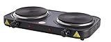 Dynamic24 Doppelkochplatte 2000W Elektro Kochplatte Herd Platte Kochfeld Camping Herdplatte Urlaub Doppel Campingkocher Elektroherd Herdplatten für Küche oder Büro