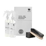 Musterring Textil- & Microfaser Pflegeset – Textilreiniger & Imprägnierung je 200 ml inkl. Bürste & Schwamm – Fleckenentferner für Polster, Teppiche, Sofas & Alcantara