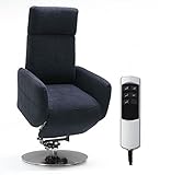 Cavadore TV-Sessel Cobra mit 2 E-Motoren und Aufstehhilfe / Elektrisch verstellbarer Fernsehsessel mit Fernbedienung / Relaxfunktion, Liegefunktion / bis 130 kg / L: 71 x 112 x 82 / Anthrazit