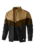 HYPESTFIT Herren leichte Jacke lässig Bomber Jacke Farbe Block Varsity Mantel