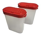 Tupperware Würzling Gewürz Riese Salz- und Pfefferstreuer ideal für Auto, Büro, Camping & Unterwegs - Ordnung Salzstreuer Gewürze (Gewürzriese 270ml rot 2er)
