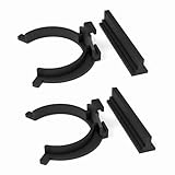 Sintrix Fab Sockelleistenklammer Halterung kompatibel mit IKEA Faktum Rationell – 2er Set Clip + Schiene für Sockelleisten schwarz – Küchensockel Fuß Halter Ersatz Befestigung Sockel