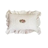 Kissenbezüge mit Rüschen, Spitzen-Stickerei, Vintage-Stil, quadratisch, Couch-Kissenbezug, für Zuhause, Bett (Stil 2)