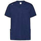B-well Marco Herren Kasack Kurzarm V-Ausschnitt Pflege Schlupfkasack (Blau, 2XL)