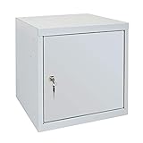 ADB Wertfach Schlie?Fach W?rfel Schlie?fachschrank mit Zylinderschloss Drehriegelschloss, Farbe (RAL):Lichtgrau (RAL 7035)