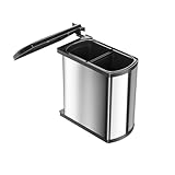 Hailo Abfallsammler 3416101 | Schwenkbarer Einbau-Mülleimer Duo 16 L | Poliertes Schwarzes Design | Für Schränke ab 45 cm Breite mit Drehtür | Platzsparend Einfache Montage | Hochwertige Verarbeitung