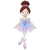 Lullaberry 40 cm große Ballerina-Puppe Bella – weiches Plüsch-Tanzaufführungsgeschenk für Mädchen – gefüllte Ballettpuppe mit lila Tutu und Tiara – perfekt für Kleinkinder und kleine Tänzer