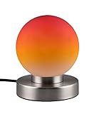 RL LIVE YOUR LIGHT Reality Leuchten Tischleuchte Prinz II R54011018, Metall Nickel matt, Glas farbverlauf orange, exkl. 1x E14, On/Off Touch