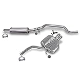 BESTPRICE Auspuff Schalldämpfer Set 1x Mittelschalldämpfer, 1x Endschalldämpfer inkl. Zzubehör Kompatibel mit VW CC B7 (358), PASSAT B6 (3C2) (3C5), PASSAT B7 (362) (365), PASSAT CC B6 (357)