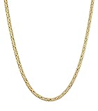 Kuzzoi Herren Halskette aus 925 Sterling Silber vergoldet Herrenkette Goldene Königskette (4 mm) für den Mann Länge 60cm