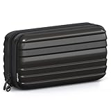 stardis Kosmetiktasche Hartschalen Kulturtasche Hardcase Damen Herren Kulturbeutel in Kofferform Flight-Beautycase Wasserdicht Mini-Koffer Optik Waschbeutel für Frauen, Männer, Kinder schwarz