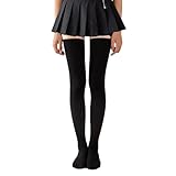 Overknee Strümpfe 80cm Damen Extra Lange Socken,Einfarbig Kniestrümpfe Lange Warme Hohe Socke Mädchen Oberschenkelsocken,Kniehohe Sport-Cheerleading Kniestrümpfe,Lässige Hoch Booten Strümpfe (Schwarz)