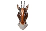 Woru Maske Antilope, Holz-Maske aus Bali, Wandmaske (20 cm)