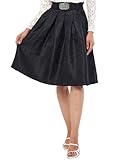 Lifos 0800 Dirndlrock,Trachtenrock mit Gürtel Paisley Muster,Oktoberfest (34, Schwarz)