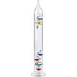 PEARL Glasthermometer Galileo: Dekoratives Retro Galileo-Thermometer Classic mittlere Größe 27 cm (Galileisches Thermometer, Galilei, schwimmenden Glaskugeln)