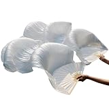 EHRBGK 1 Paar Seidenfächer Zum Tanz Fächerschleier Bauchtanz 1.8m Bauchtanz Seide Fan Lang Tanzfächer Fächer Bauchtanz Seidenfächer Bambus Fan für Bauch Nationaltanz