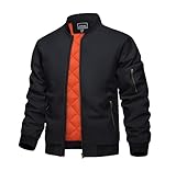 KEFITEVD Bomberjacke für Männer Steppjacken Winter Active Coat Fleece Military Outerwear Varsity Bomberjacke für Männer