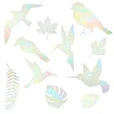 22 Stück Fensteraufkleber Vogelschutz, Durchscheinend Abstaubt Alarm Vogel Aufkleber, Regenbogen Fenster Sticker Folie Gegen Vogelschlag, Vogelschläge an Türen und Fenstern Glas Dekor