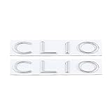 Clio Emblem Autoaufkleber Heckklappe Abzeichen Dekoration Logo (Silber)