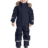 2024 Schneeanzug Kinder Unisex Skianzug Verdickt Warm Skioverall Winter Warme Skianzüge mit Kapuze Schneeoverall Wasserdicht Winddicht Winteranzug Outdoor Thermo Schneeanzüge SkianzüGe Einteiliges