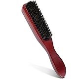 Qufiiry Wildschweinborsten Bürste, Sleek Bun Bürste, Haarbürsten mit Wildschweinborsten, Toupierbürste für Langes, Dickes, Lockiges, Trockenes Oder Geschädigtes Haar und Bartstyling- 1Stk