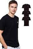 Kappa Herren T-Shirt VOLLAR im 3er Pack | Sport-Shirt mit Rundhalsausschnitt | Basic Tshirt-Set für Männer | Rundhals Oberteil für Sport und Freizeit | Regular Fit | M, Schwarz