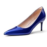 Zhabtuc Damen Pumps mit Spitzem Zehen - 6cm Absatz, Bequeme Büroschuhe, Unverzichtbare Abendschuhe, Königsblau, 37 EU