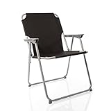 BigDean Klappstuhl Schwarz Campingstuhl Faltstuhl Angelstuhl robust klappbar bis 120kg
