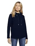 TOM TAILOR Damen Sweatshirt mit Schalkragen 1024522, 10668 - Sky Captain Blue, L