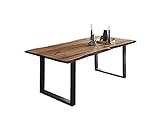 Esstisch Baumkante, 120x80 cm, NOAH, Akazie, Natur, U-Gestell schwarz, FSC® 100% Zertifiziert