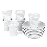 Holst Porzellan UTA 112 Espressotassen Set 12-tlg. Knickbecher, Porzellan, für 6 Personen