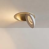 s.luce Santa Deep LED-Einbaustrahler schwenkbar dimmbar Deckenlampe Deckenleuchte, Farbe:Gold/Weiß, Lichtfarbe:Extra Warmweiß (2700K)