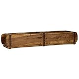 Alte Ziegelform 57x14.5x8.5 Zweikammer - Vintage Holzkiste mit Metallbeschlägen - Echte, benutzte Form aus Indien aus Altholz gefertigt - Jedes Stück ein Unikat
