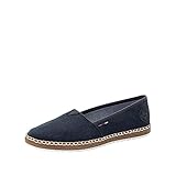 Rieker Damen Flats M2278, Frauen Espadrilles,Slipper,Slip-ons,Schlupfschuhe,schluepfschuhe,geflochten,Bast-Optik,Halbschuhe,blau (14),37 EU / 4 UK