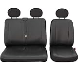 ERJOT Autositzbezüge Sitzbezüge Universal Sitzbezug Fahrersitz + 2er Beifahrersitzbank Kunstleder Schonbezüge in Schwarz