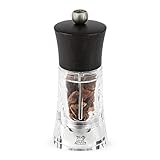 Peugeot Oléron Manuelle Chilimühle, Klassische Mahlgradeinstellung, Höhe: 14 cm, Holz/Acryl, Braun/Transparent, 28428