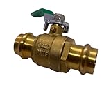 Kugelhahn Kugelventil Messing voller Durchgang mit Handgriff zum Pressen mit V Kontur für Heizung und Sanitär (28 mm)