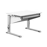 Moll Sprinter CP Kinderschreibtisch höhenverstellbar | mitwachsend, ergonomisch & neigbar für aufrechtes Sitzen | ideal für Schulkinder | Schreibtisch weiß optional mit Schublade | Made in Germany