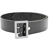 unbekannt Lederkoppel 2-Dorn 110 cm lang schwarz 5 cm breit Dienstgürtel Polizei Feuerwehr Unisex Gürtel Belt