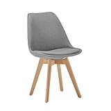 Deuline Esszimmerstühle Stoffbezug-Grau Esszimmerstuhl 28mm stärke Massivholzbeine SGS geprüft Polsterstuhl Stühle Oslo+ 521242